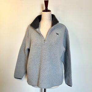 Victoria’s Secret Light Blue Sherpa Quarter-Zip Fleece Size: XS